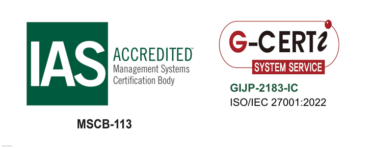 IAS accreditedおよびG-CERTi認証ロゴ